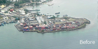 ホニアラ第二国際埠頭着工前全景