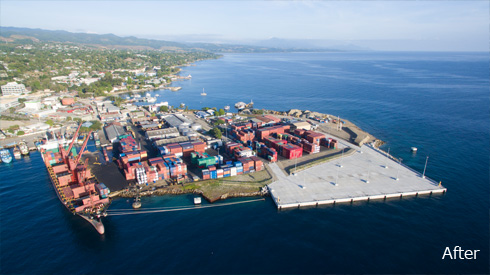 ホニアラ第二国際埠頭完工後全景